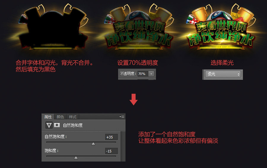 PS制作冲击力极强的世界杯横幅文字效果