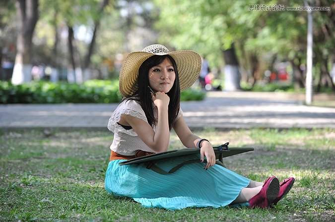 如何使用Photoshop调出美女照片的青黄小日系色调效果