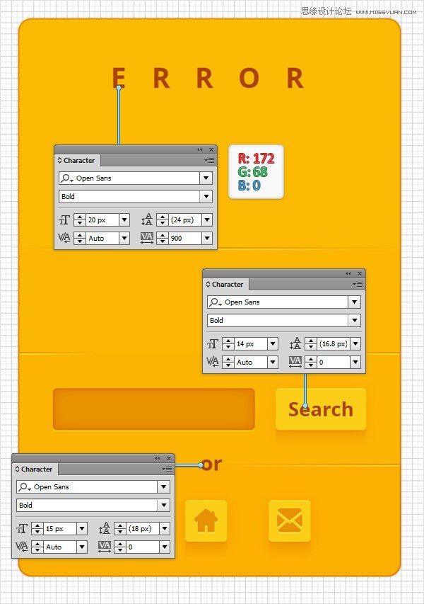 Illustrator制作细节丰富的网页404页面,破洛洛