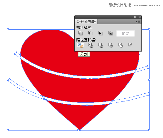 Illustrator制作曲扭效果的心形英文字体,破洛洛