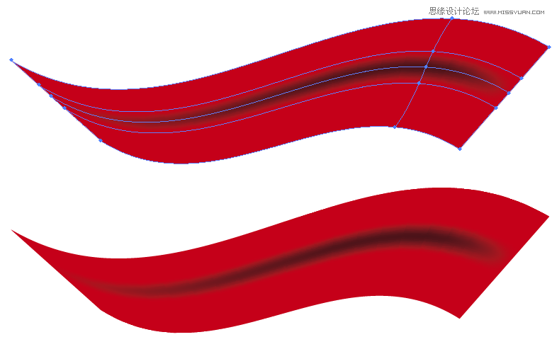 Illustrator绘制逼真质感的红绸缎教程,破洛洛