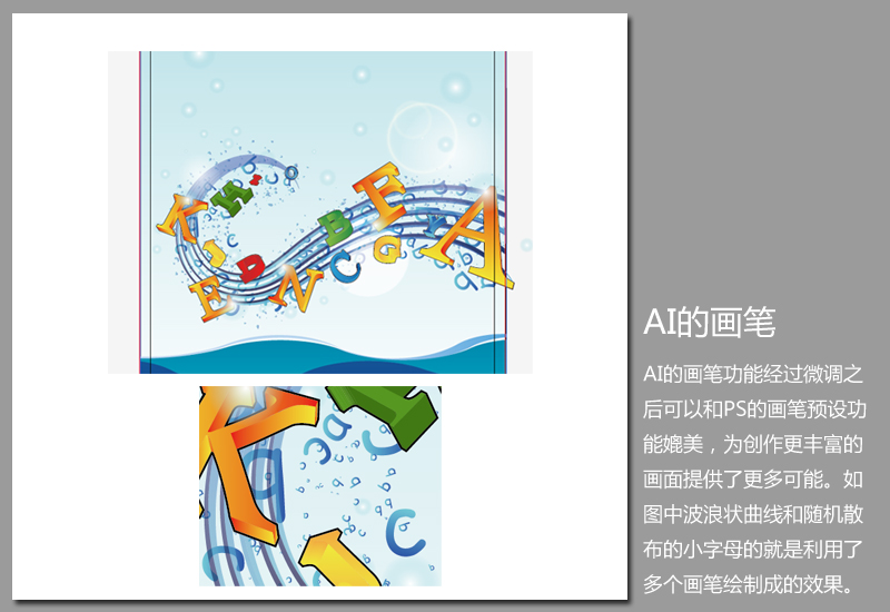Illustrator画笔绘制波浪曲线和随机散布的小字母_Illustrator教程_平面设计_脚本之家