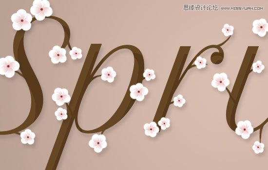 七夕将至 Photoshop设计清新淡雅的樱花效果字体