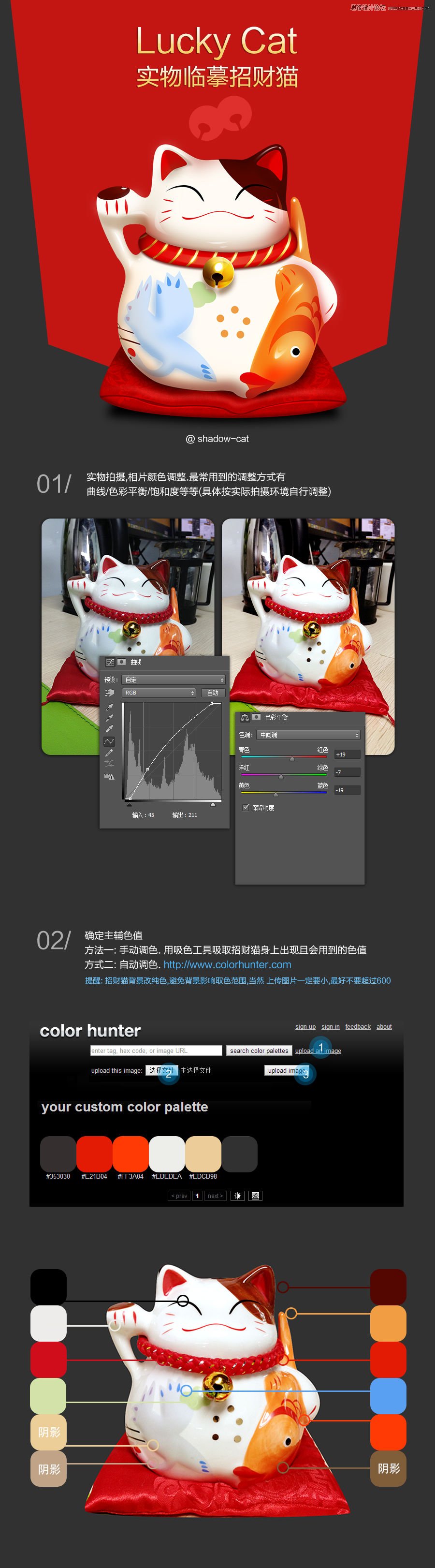 Photoshop绘制逼真质感的立体招财猫”