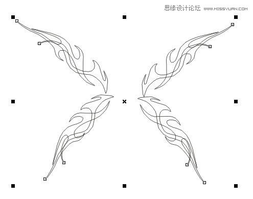 CorelDraw绘制时尚的蝴蝶花纹图案教程,PS教程,思缘教程网