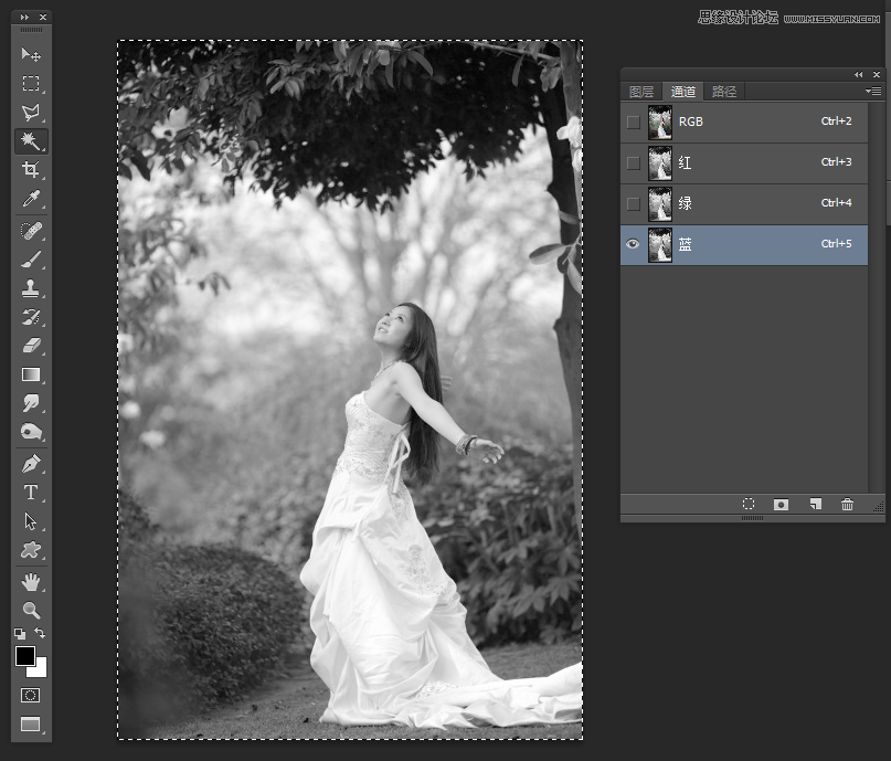 Photoshop调出外景婚纱照怀旧复古效果图