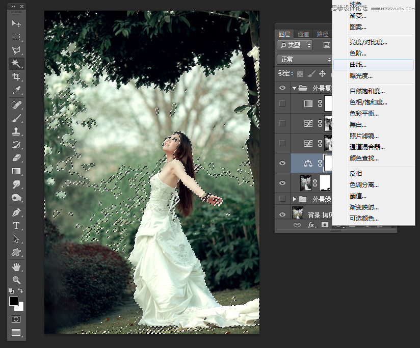 Photoshop调出外景婚纱照怀旧复古效果图