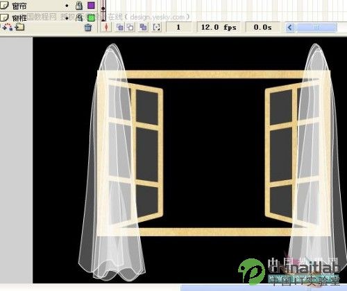 Flash打造窗纱飘动的音乐动画_中国设计秀整理