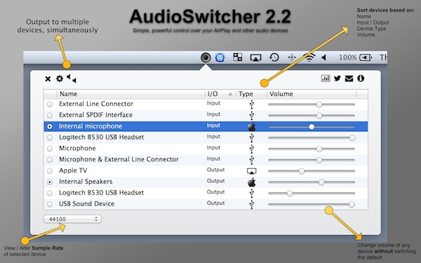 音频切换及音量控制放大AudioSwitcher for Mac V3.04 苹果电脑版