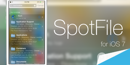 秒杀iFile iOS7越狱插件SpotFile可搜索到系统文件