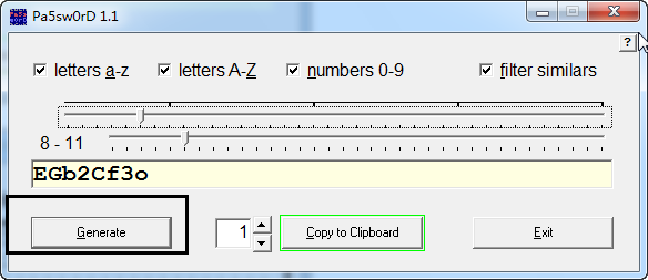 Pa5sw0rD 强密码生成器 v1.1 英文免费安装版