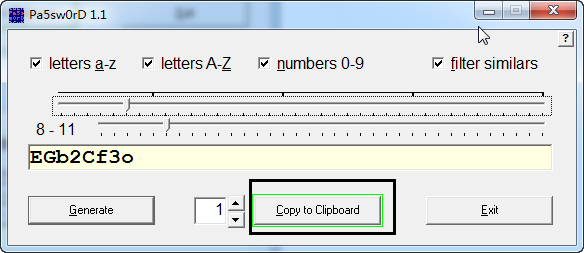 Pa5sw0rD 强密码生成器 v1.1 英文免费安装版