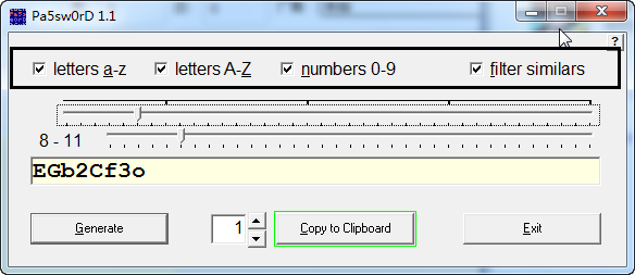 Pa5sw0rD 强密码生成器 v1.1 英文免费安装版