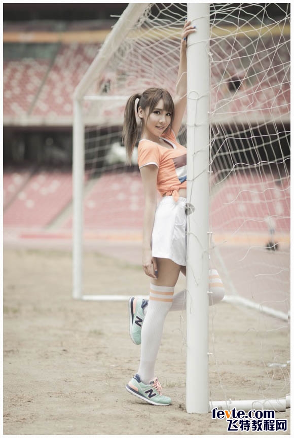 PS打造日系淡雅风格的足球宝贝照片效果