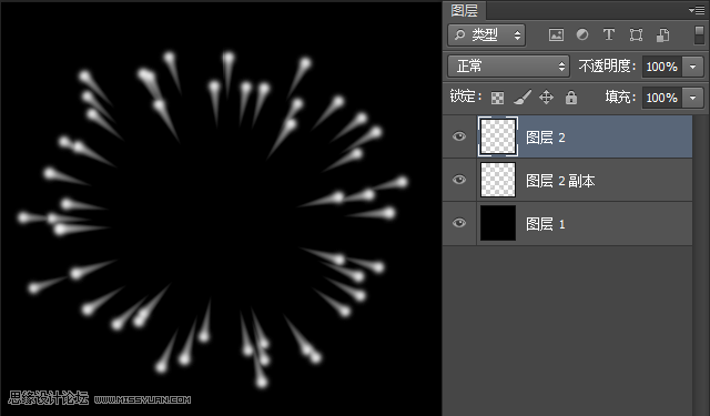 Photoshop制作绚丽盛开的烟花立体效果图