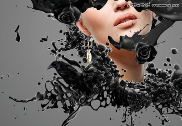 用Photoshop合成超酷的泼墨效果的流体风格海报