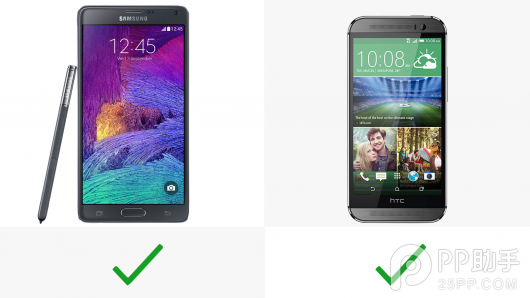 三星Note4与HTC M8大比拼：配置参数全方位对比