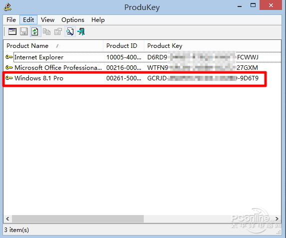 Windows 8.1安装密钥怎么查到key呢”