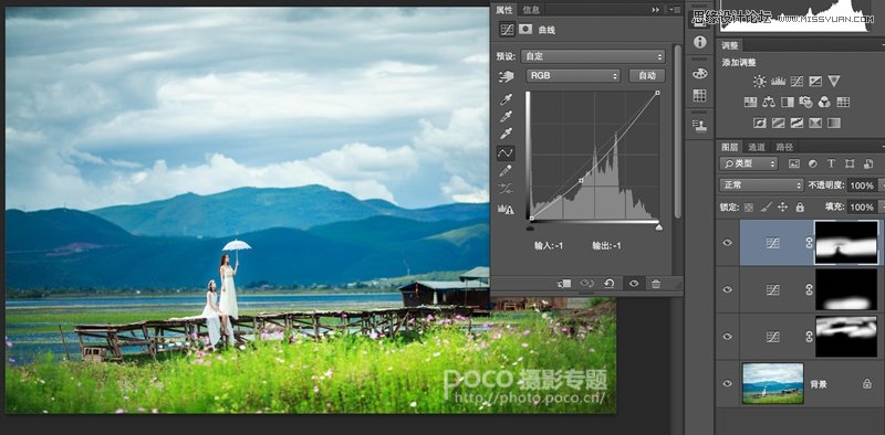 Photoshop调出外景人物照片漂亮唯美的蓝色调效果