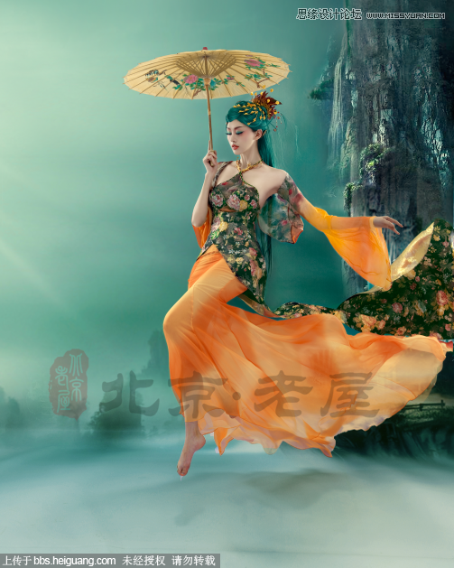 Photoshop给古装美女调出明亮白皙的自然肤色效果