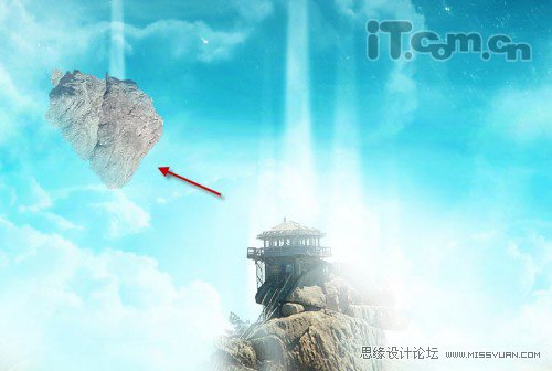 Photoshop合成在大草原上漂浮的岛屿奇幻场景