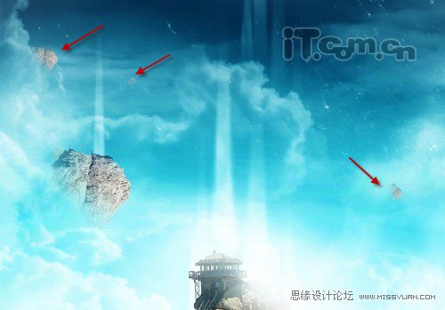 Photoshop合成在大草原上漂浮的岛屿奇幻场景