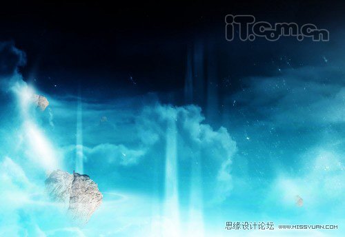 Photoshop合成在大草原上漂浮的岛屿奇幻场景