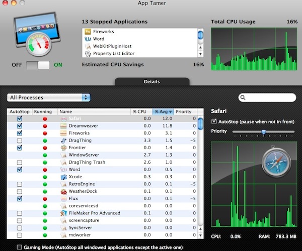 App Tamer for mac(应用CPU使用率管理) V2.8.3 苹果电脑版