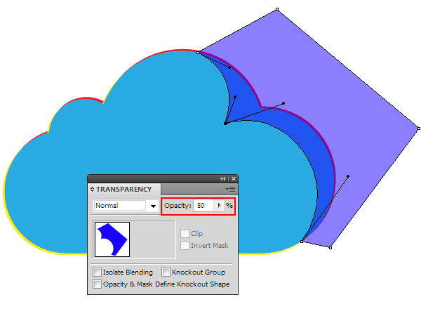 AI绘制玻璃质感云图标 脚本之家 AI实例教程 glass cloud 12