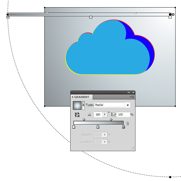 AI绘制玻璃质感云图标 脚本之家 AI实例教程 glass cloud 15