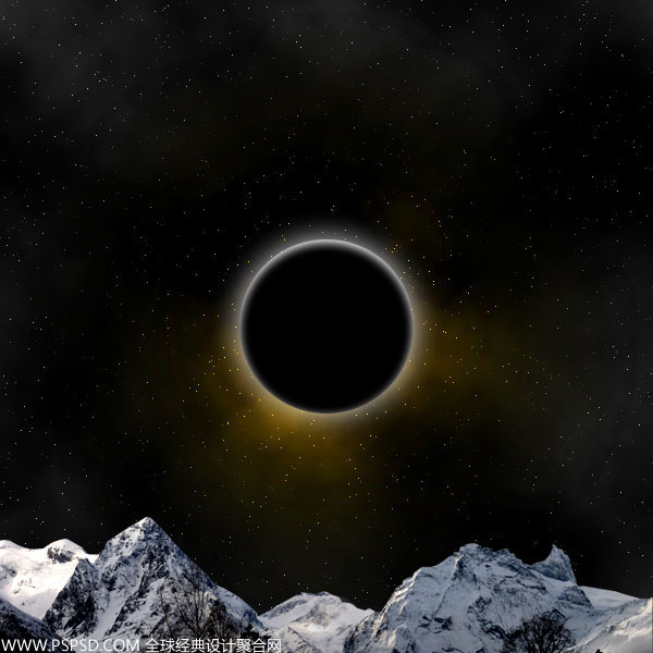 Photoshop合成诗意梦幻的月全食效果图
