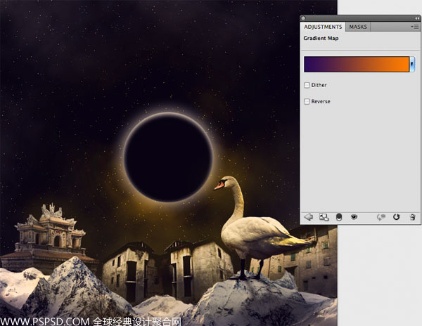 Photoshop合成诗意梦幻的月全食效果图