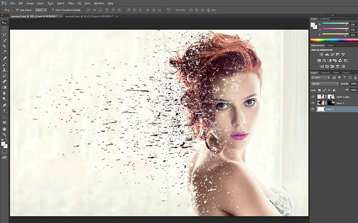 最终效果:教程结束,以上就是用ps制作漂亮的碎化特效人像照片过程