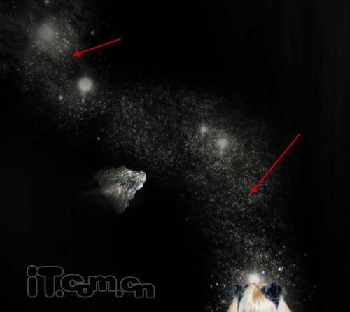 用PS合成坐在火焰云彩上的魔法女孩照片