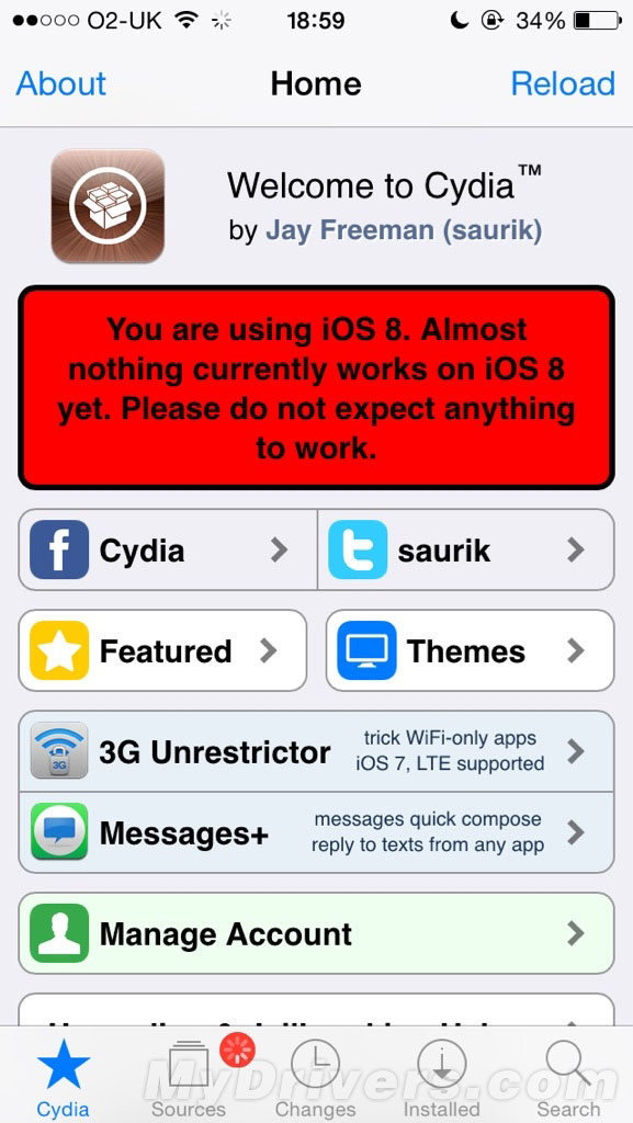 越狱福音：iOS 8版Cydia要来了