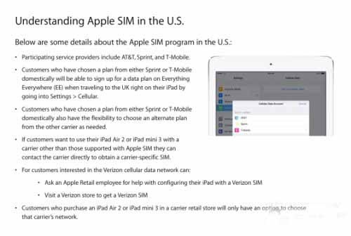 iPad Air 2/mini 3 内置的Apple SIM卡怎么用？”