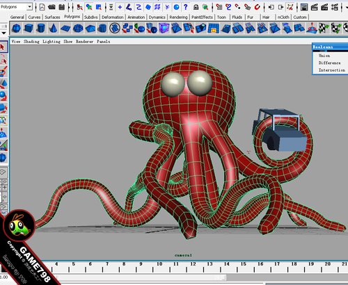 MAYA制作可爱卡通墨鱼 脚本之家 MAYA建模教程