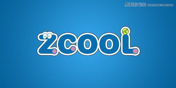 Photoshop制作可爱的哆啦A梦卡通艺术字