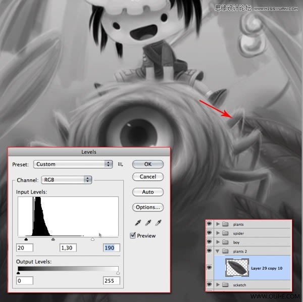 Photoshop绘制一幅骑在宠物蜘蛛上的孩子奇幻插画教程