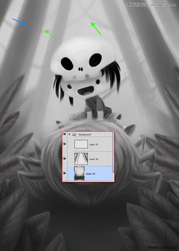 Photoshop绘制一幅骑在宠物蜘蛛上的孩子奇幻插画教程