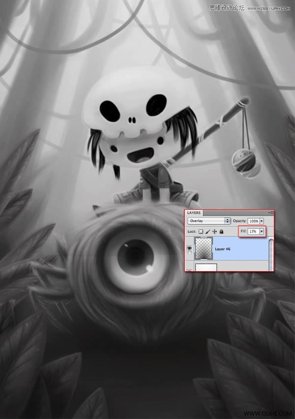 Photoshop绘制一幅骑在宠物蜘蛛上的孩子奇幻插画教程