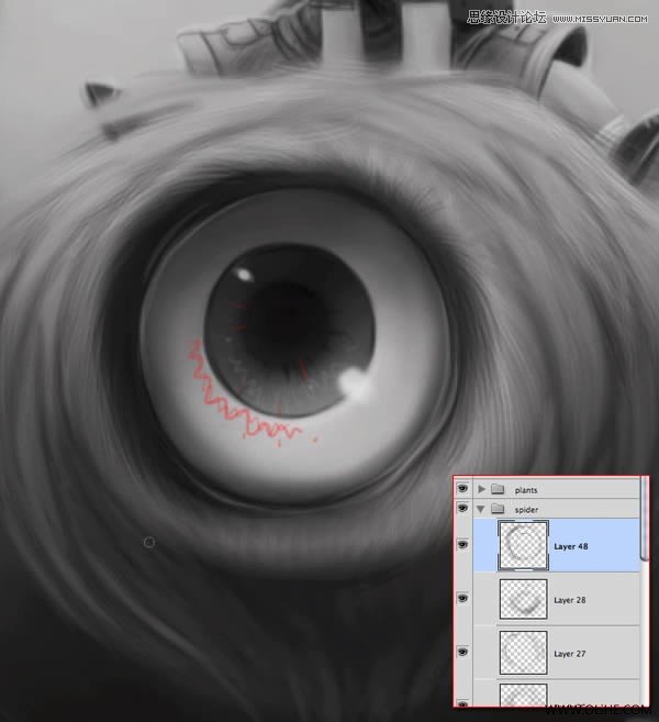 Photoshop绘制一幅骑在宠物蜘蛛上的孩子奇幻插画教程