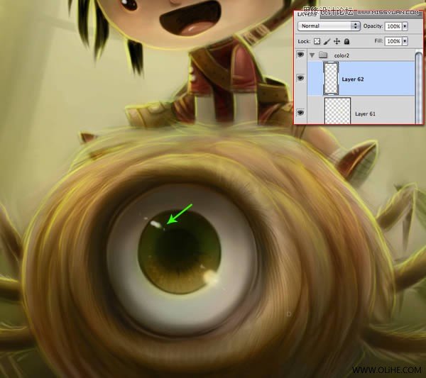 Photoshop绘制一幅骑在宠物蜘蛛上的孩子奇幻插画教程