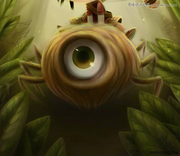 Photoshop绘制一幅骑在宠物蜘蛛上的孩子奇幻插画教程