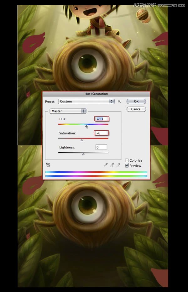 Photoshop绘制一幅骑在宠物蜘蛛上的孩子奇幻插画教程