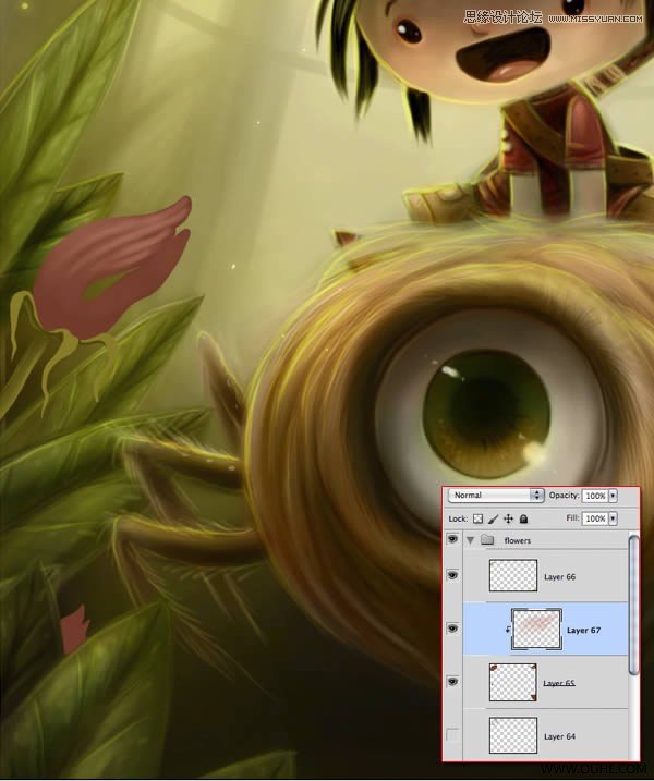 Photoshop绘制一幅骑在宠物蜘蛛上的孩子奇幻插画教程