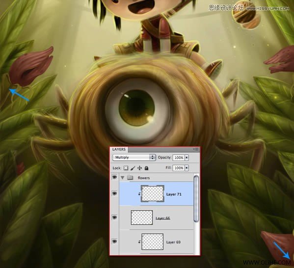 Photoshop绘制一幅骑在宠物蜘蛛上的孩子奇幻插画教程