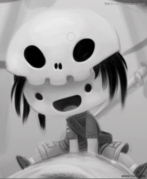 Photoshop绘制一幅骑在宠物蜘蛛上的孩子奇幻插画教程