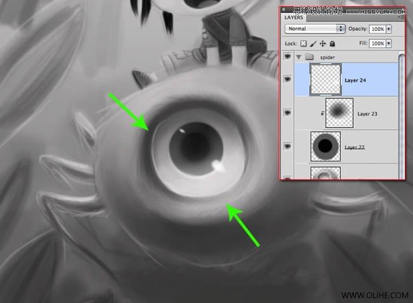 Photoshop绘制一幅骑在宠物蜘蛛上的孩子奇幻插画教程