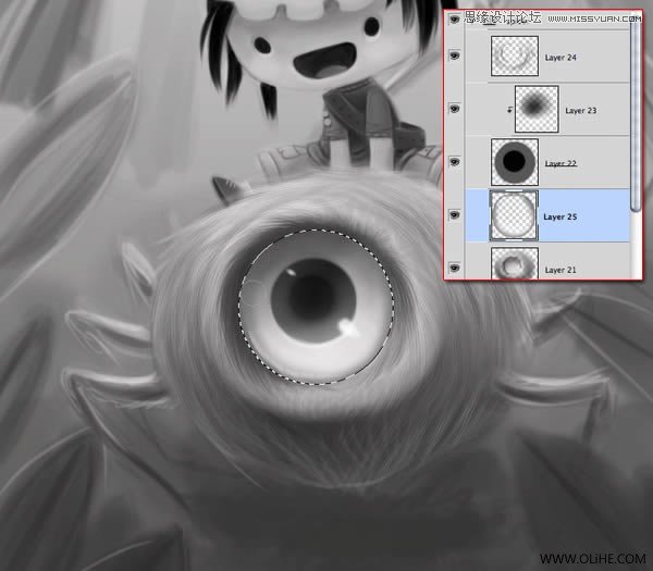 Photoshop绘制一幅骑在宠物蜘蛛上的孩子奇幻插画教程